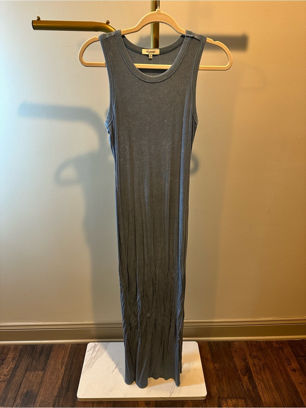 No Comment Sleeveless Baby Blue Grey Maxi Dress SKU 1165